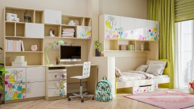 Детская комната Флёр (Белый/корпус Клен) в Томске - tomsk.katalogmebeli.com | фото