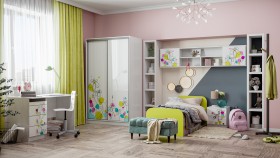 Детская комната Флер (Белый/корпус Выбеленное дерево) в Томске - tomsk.katalogmebeli.com | фото