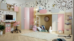 Детская комната Грэйси (Розовый/Серый/корпус Клен) в Томске - tomsk.katalogmebeli.com | фото