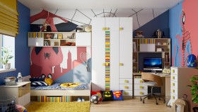 Детская комната Клаксон без машинок (Белый/корпус Клен) в Томске - tomsk.katalogmebeli.com | фото 1