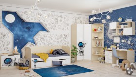 Детская комната Санни (Белый/корпус Клен) в Томске - tomsk.katalogmebeli.com | фото 2