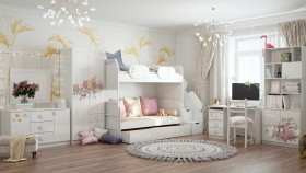 Детская комната Совушки (Белый/корпус Выбеленное дерево) в Томске - tomsk.katalogmebeli.com | фото 3