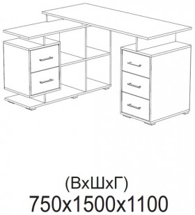 Компьютерный стол угловой СКМУ-3 белый в Томске - tomsk.katalogmebeli.com | фото 2