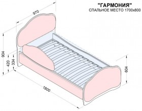 Кровать 170 Гармония 36 Светло-розовый (мягкий бортик) в Томске - tomsk.katalogmebeli.com | фото 2