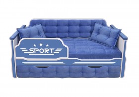 Кровать 170 серии Спорт 1 ящик 85 Синий (подушки) в Томске - tomsk.katalogmebeli.com | фото
