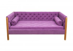 Кровать 180 серии Леди  32 Фиолетовый (подушка валик) в Томске - tomsk.katalogmebeli.com | фото