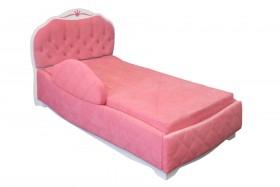 Кровать 190 Гармония Lux 36 Розовый (мягкий бортик) в Томске - tomsk.katalogmebeli.com | фото
