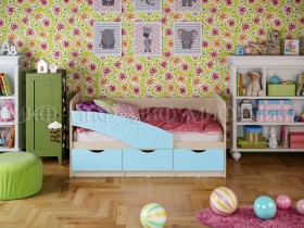 Кровать Бабочки 1,6м (Голубой матовый) в Томске - tomsk.katalogmebeli.com | фото