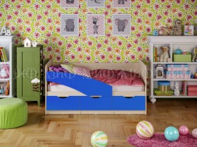 Кровать Бабочки 1,6м (Синий матовый) в Томске - tomsk.katalogmebeli.com | фото