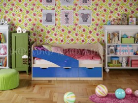 Кровать Бабочки 1,6м (Синий металлик) в Томске - tomsk.katalogmebeli.com | фото