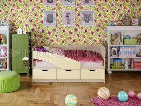 Кровать Бабочки 1,6м (Ваниль матовый) в Томске - tomsk.katalogmebeli.com | фото