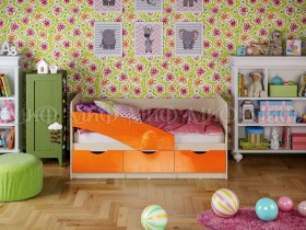 Кровать Бабочки 1,8м (Оранжевый металлик) в Томске - tomsk.katalogmebeli.com | фото