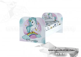 Кровать детская КР-08 Тойс (белый/белый,фотопечать Little Pony) в Томске - tomsk.katalogmebeli.com | фото