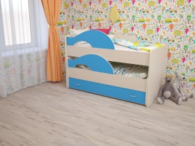 Кровать детская Радуга 1600 Млечный дуб/Голубой в Томске - tomsk.katalogmebeli.com | фото