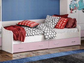 Кровать Fashion-1 Вега 0,9 м (Белый/Розовый) в Томске - tomsk.katalogmebeli.com | фото