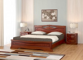 Кровать Карина-7 из массива сосны 1400*2000 Орех в Томске - tomsk.katalogmebeli.com | фото