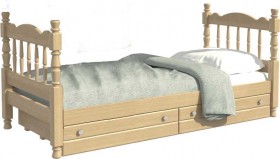 Кровать одинарная Аленка из массива сосны 800*1890 Сосна в Томске - tomsk.katalogmebeli.com | фото