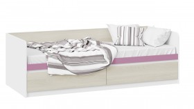 Кровать «Сканди» с 2 ящиками Дуб Гарден/Белый/Лиловый в Томске - tomsk.katalogmebeli.com | фото