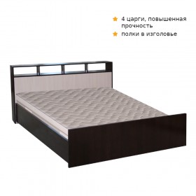 Кровать ТРОЯ 1600 Венге-Дуб бел. в Томске - tomsk.katalogmebeli.com | фото