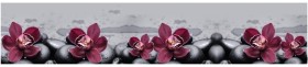 Кухонный фартук КМ 14 Орхидея Цветы Камни в Томске - tomsk.katalogmebeli.com | фото