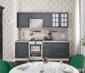 Кухня Регина 24 2,4 м (Серый матовый/Белый) в Томске - tomsk.katalogmebeli.com | фото