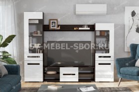 Мебель для гостиной МГС 6 (Исполнение 1/Венге/Белый глянец) в Томске - tomsk.katalogmebeli.com | фото 1