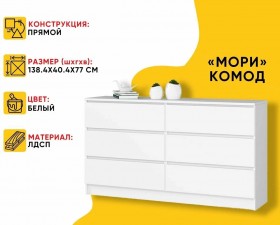 МС Мори Комод МК 1380.6 (МП/3) Белый в Томске - tomsk.katalogmebeli.com | фото 20